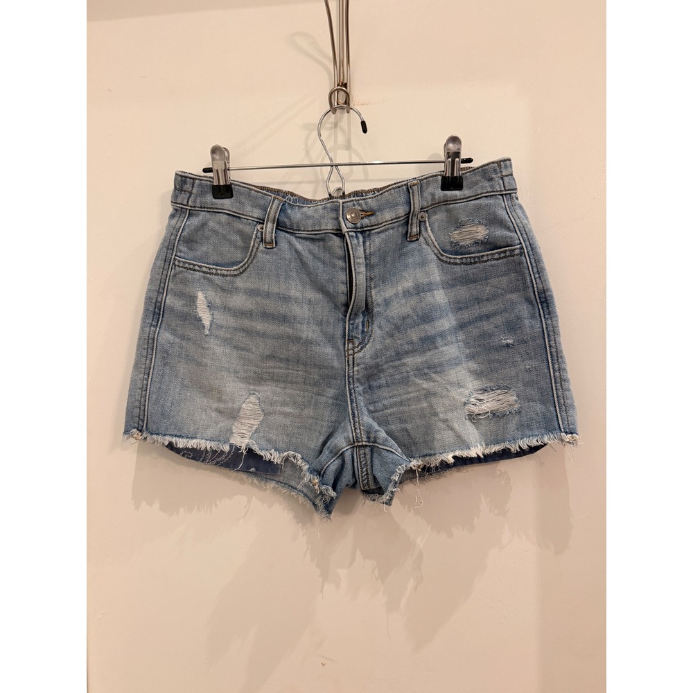 Aerie Distressed Denim Cutoff Shorts Medium Boho Festival Light Wash Bandana